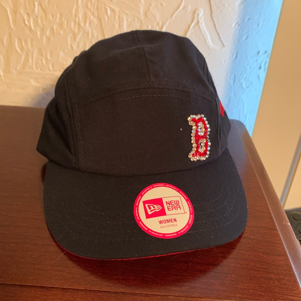 Navy Red Sox Hat with Swarovski Embellished B